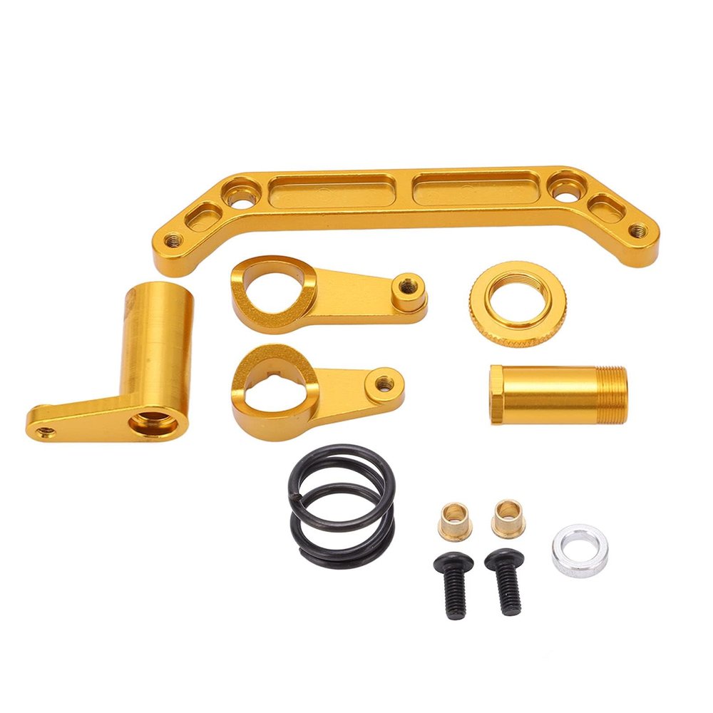 Shenprymic Aluminum Alloy Steering Assembly Set for JLB Truck Series 1/10 RC Car Gold, Includes Spring, Copper Sleeves, Screws, Gasket