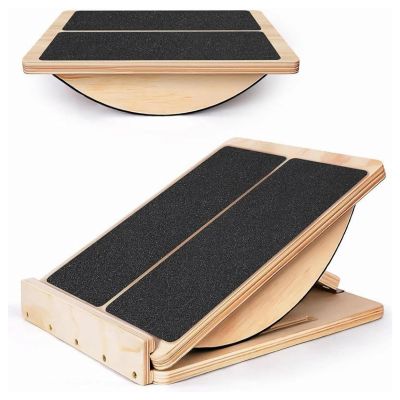 Wooden Slant Board for Calf Stretching, Adjustable 40 Incline Fitness Equipment for Squats, Balance Training & Stability, Home Gym Calf Stretcher for Achilles Tendon Relief
