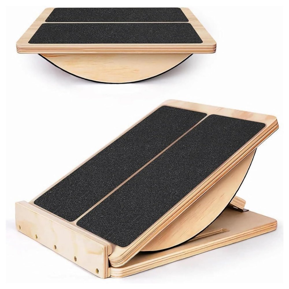 Wooden Slant Board for Calf Stretching, Adjustable 40 Incline Fitness Equipment for Squats, Balance Training & Stability, Home Gym Calf Stretcher for Achilles Tendon Relief