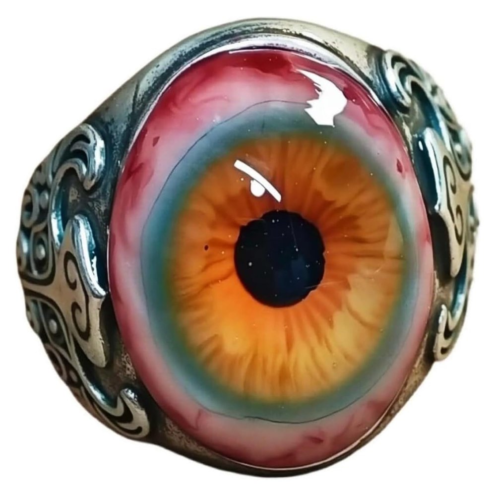 Realistic Eyeball Curtain Ring Gothic Stress Relief Fidget Jewelry