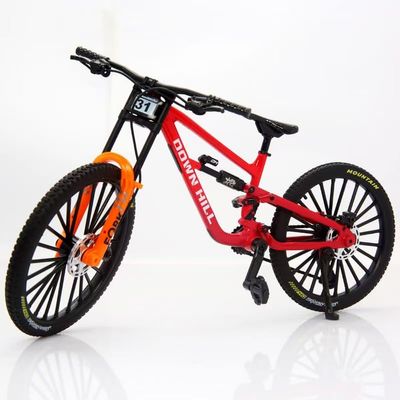 Generisch 1:8 Alloy Downhill Bike Model with Double Suspension, Mini Bicycle Decoration Gift, 3 Colours (Red)