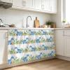 Cartoon Dinosaur Cabinet Curtains for Kitchen 32"W x 55"L, Modern Green Blue Dino Egg Animal Nursery Pantry Curtain Skirt Magic Tape Short Curtains Privacy Panel for Utility Closet Bathroom view 2