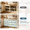 Cartoon Dinosaur Cabinet Curtains for Kitchen 32"W x 55"L, Modern Green Blue Dino Egg Animal Nursery Pantry Curtain Skirt Magic Tape Short Curtains Privacy Panel for Utility Closet Bathroom view 4