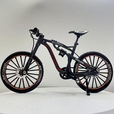 Generisch 1:12 Alloy Mountain Bike Model with Double Suspension, Mini Bicycle Decoration Gift, 3 Colours (Black)