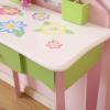 Snnozy Kids Vanity Set Girls Vanity Table Toddler Dressing Table Wooden Makeup and Chair Acrylic Oval Mirror Drawer Anti Tip Device for 3+ Years view 4