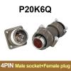Aviation Connector P20K6Q P20J2Q Cable Socket 2pin 3pin 4pin 5pin 7Pin Metal P20J11Q 2Pcs view 2