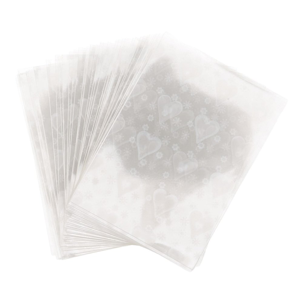 MAGICLULU Photo Card Sleeves Easy Insertion and Extraction 200pcs Heart-Shaped Holographic with Pp Material and Smooth Edges Protective Covers for Kpop Trading Cards