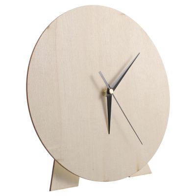 HEALLILY Blank Round Wooden Clock Dial Plate for DIY Painting and Educational Tool, Smooth Surface Clock Face for Bedrooms and Classroom Home Decor, Natural Beige Material