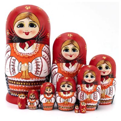 HEYZAKKA Matryoshka Russian Nesting Dolls 10 Layer Hand Painted Educational Toy for Wooden Dolls