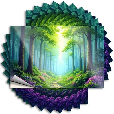 Decals Play Room Decorations | Small Bottle A Serene Forest Path Bathed in Sunlight. for Bathroom