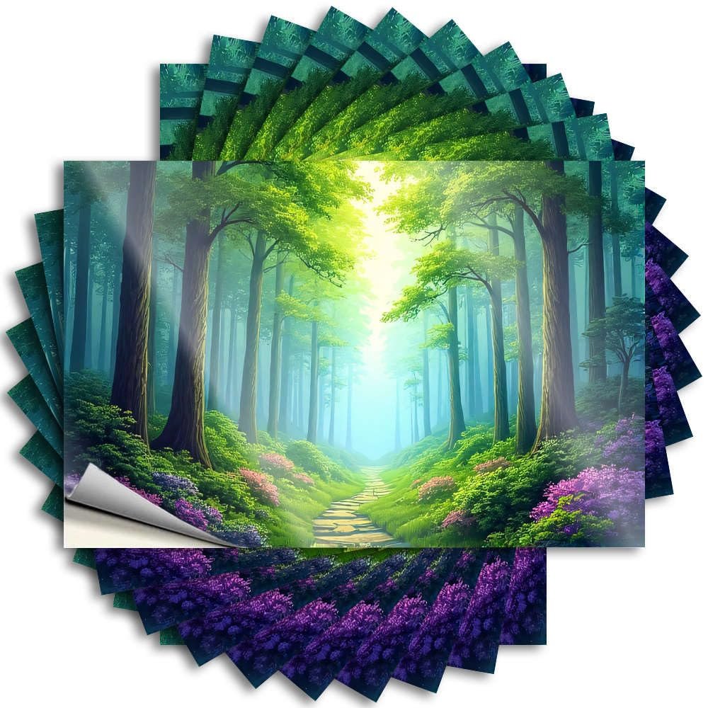 Decals Play Room Decorations | Small Bottle A Serene Forest Path Bathed in Sunlight. for Bathroom