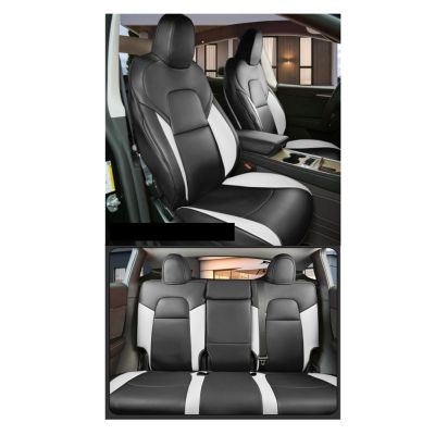 LYBCEOUF Full Set Car Seat Covers Compatible for 2019-2023 Tesla Model 3 Front & Rear Seat Cover Cushion Protectors Interior Access