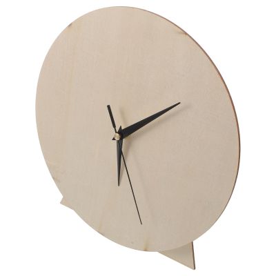 MERRYHAPY DIY Assembly, Natural Nursery Material Wood, Blank Wooden Clock Dial Plate Creativity Easy Classroom Wall Decor
