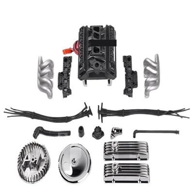 Rc Car Grc F82 V8 Simulate Engine Motor Cooling Fans Radiator for 1/10 Rc Crawler Trx4 Trx6 Axial Scx10 Iii Redcat Gen8