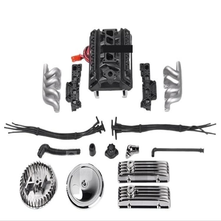 Rc Car Grc F82 V8 Simulate Engine Motor Cooling Fans Radiator for 1/10 Rc Crawler Trx4 Trx6 Axial Scx10 Iii Redcat Gen8
