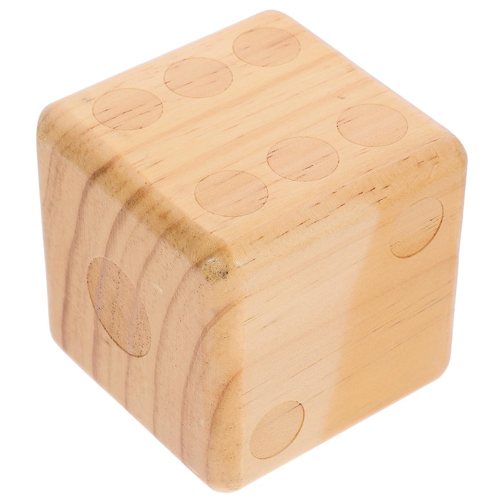 IWOWHERO Large Wooden Dice Giant Wood Dice Game Prop Beige with Safety Round Corner Design for Backyard and Spring Outing for Outdoor Lawn Party Activities