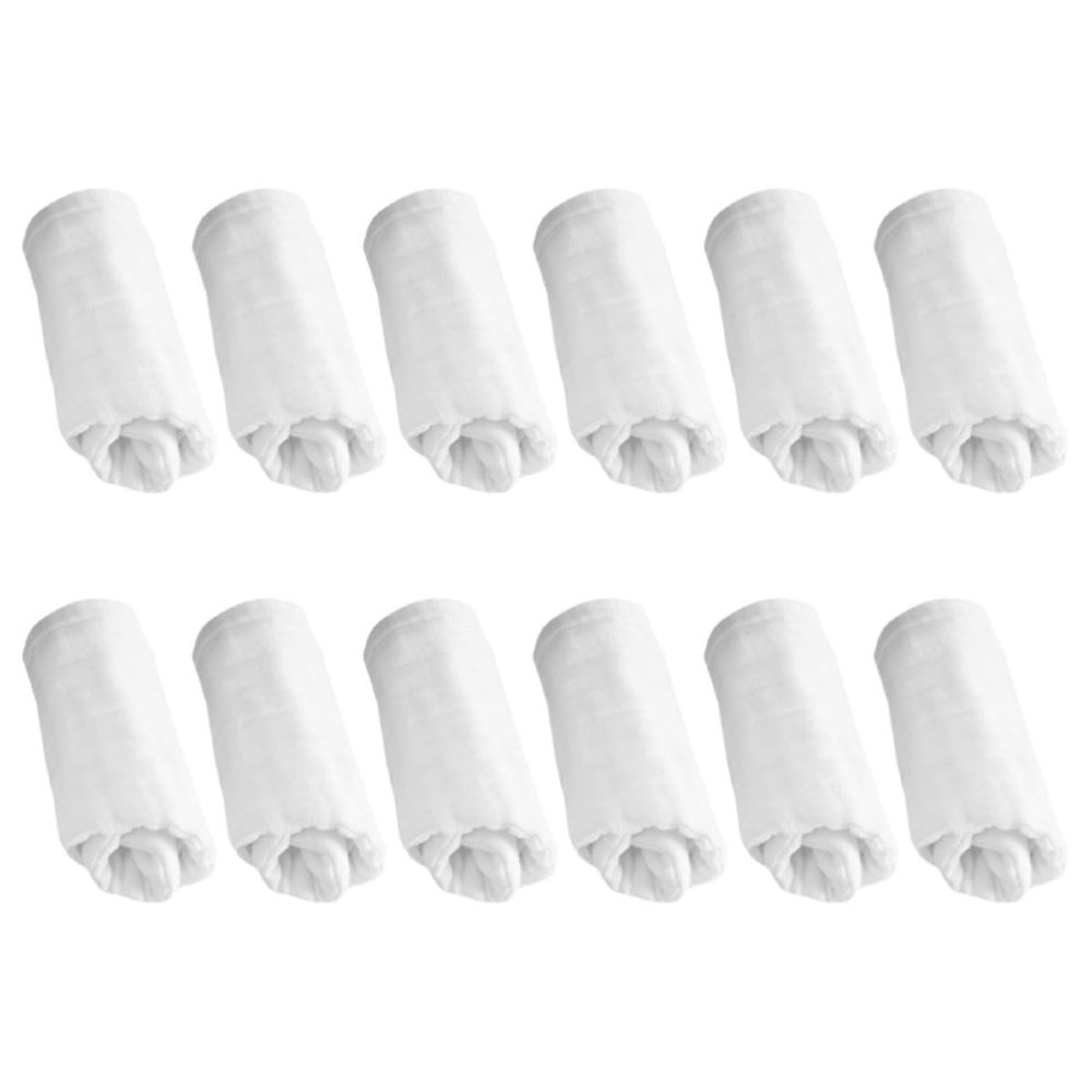 HOMSFOU 12pcs Reusable Muslin Diapers and Washcloths for Newborns, Breathable Lightweight Gauze Towels with Peanut Shape Design, the Go Use