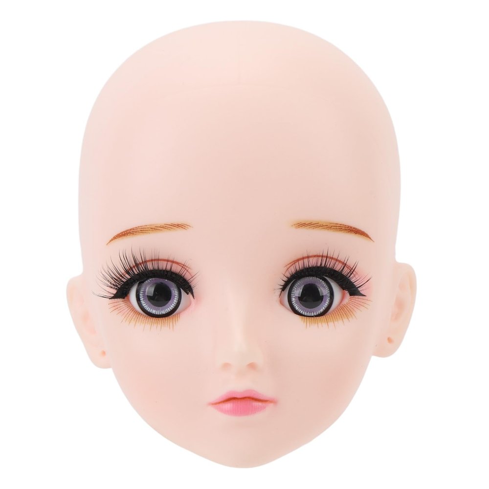 Lash Extension Mannequin Head, Eyelash Practice Mannequin Head for Beginners, Reusable Makeup Mannequin Doll Head with Realistic Face and Hollow Base, Plastic + Synthetic Fiber for