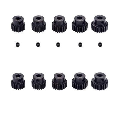 32P 5mm Pinion Gear 17T 18T 19T 20T 21T Hardened Metal Motor Gear Set for RC Buggy Car Monster Truck(for 0.8 Metric Pitch)
