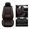 LYBCEOUF Four Seasons Car Seat Covers Pu Seat Cover with Backrest Cushion Seat Cover Car Universal Compatible with Most view 2
