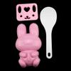 Mingzhe 3pcs FoodGrade Cartoon Sushi Mold for Quick Onigiri Making Fun Kitchen Activity for Kids (Pink) view 4