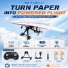 TSMTLPI Rc Paper Airplane Kit with Gyro Stabilizer,2.4ghz DIY Electric Smart Remote Control Paper Airplane Power Components,STEM Foldable Lightweight Glider Tool for Hobbyists Beginner Flyers view 2