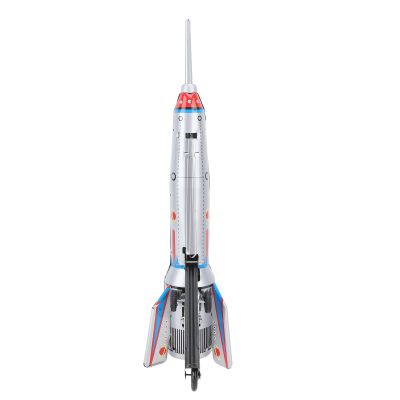 Chiyyak Tin Rocket Toy, Vintage Collectible Rocket Ship Model for Home Bar, Retro Tinplate Toy Car