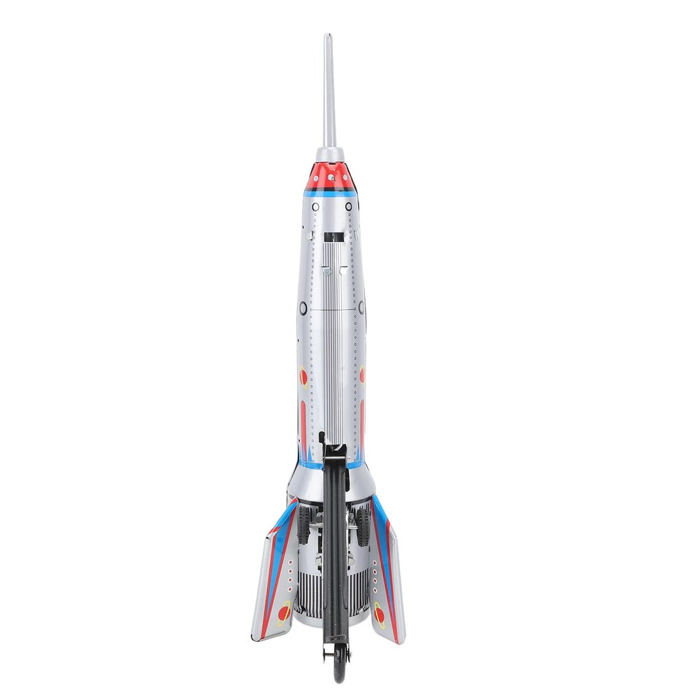 Chiyyak Tin Rocket Toy, Vintage Collectible Rocket Ship Model for Home Bar, Retro Tinplate Toy Car