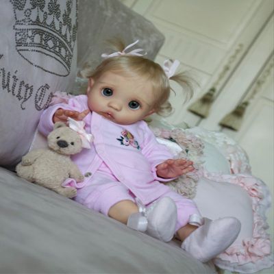 Pinky Reborn Baby Dolls 16 inch Fairy PEEKA with Handmade Reborn Baby Dolls Realistic Soft Cloth Body Newborn Baby Doll Gifts for Child Age 3+