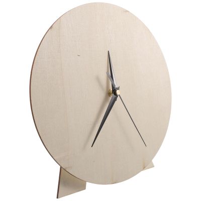 BCOATH DIY Wooden Clock Dial Round Beige Blank Dial, Educational Tool and Easy Assembly, for Classroom and Nursery Wall Decor