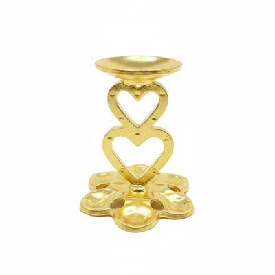 Crystal Display Stand with Metal Base, Gold Finish Holder for Spheres and Eggs (1 PC)