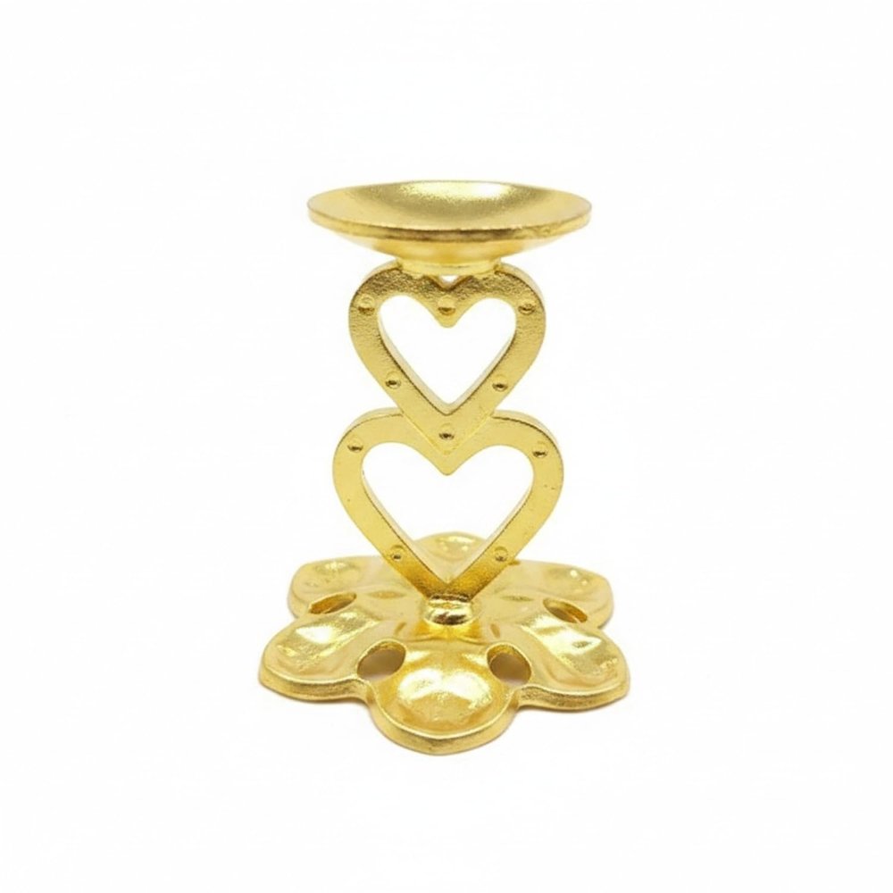 Crystal Display Stand with Metal Base, Gold Finish Holder for Spheres and Eggs (1 PC)