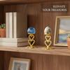 Crystal Display Stand with Metal Base, Gold Finish Holder for Spheres and Eggs (1 PC) view 2