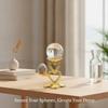 Crystal Display Stand with Metal Base, Gold Finish Holder for Spheres and Eggs (1 PC) view 3