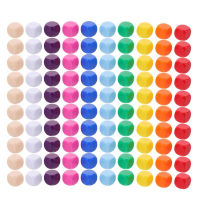 SHINEOFI 100pcs 16mm Acrylic Blank Dice Cubes, Six Sided Smooth Surface with Rounded Corners, Balanced Weight, for Board Games, Classroom Teaching, and DIY Sticker Projects