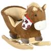 Baby Rocking Horse, Riding Horse, Plush Animal Rocker with Realistic Sound, Pedals for Ages 18-36 Months, Brown view 1