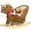 Baby Rocking Horse, Riding Horse, Plush Animal Rocker with Realistic Sound, Pedals for Ages 18-36 Months, Brown view 3