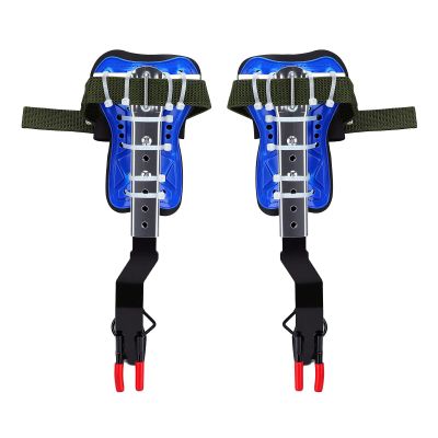 Asixxsix Tree Climbing Spikes, Height Adjustable 39 45cm Solid Steel Core Tree Climbing Spurs, Kit with Widened Straps Footboards Gloves for Fruit Picking Trimming