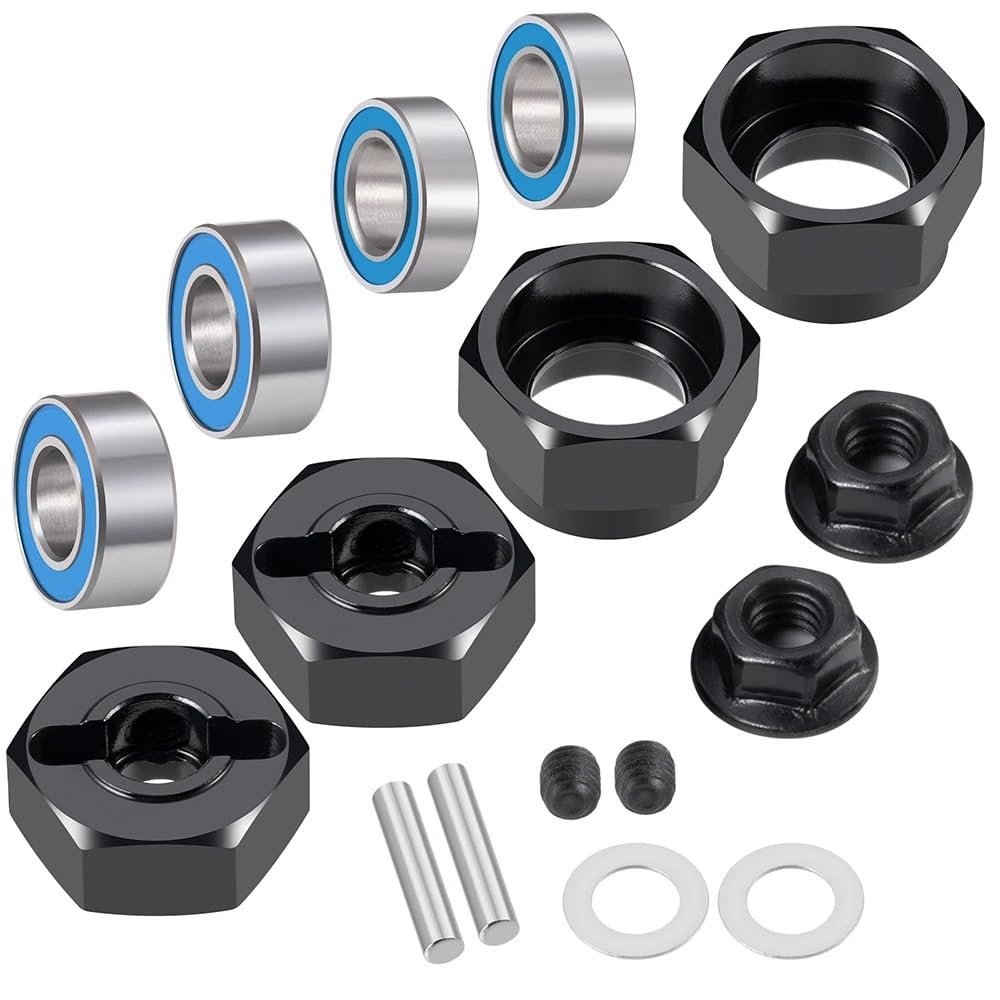 RC Car Models Parts for Tamiya Dt02 1/10 Rc for Buggy Car Truck Upgrade Parts 1Set Aluminum Alloy Hex Wheel Hub Adapters W Bearing