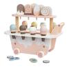 FytStycale Ice Cream Cart with Make-Believe Snacks Wooden Ice Cream Cart with Handle Pastel Pretend Play Store for Young Children view 1