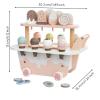 FytStycale Ice Cream Cart with Make-Believe Snacks Wooden Ice Cream Cart with Handle Pastel Pretend Play Store for Young Children view 4