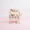 kowaku Ice Cream Cart with Make-Believe Snacks Wooden Ice Cream Cart with Handle Pastel Pretend Play Store for Nursery view 3