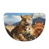 Semicircular Flannel Floor Mat, Non-Slip Absorbent Half Round Rug for Home view 1