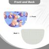 Semicircular Flannel Floor Mat, Non-Slip Absorbent Half Round Rug for Home view 2