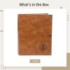Currency Banknote Collection Book, 120 Pocket Money Album with 40 Transparent Pages, Brown PU Leather Cover, Embossed Design, 240 Bill Capacity, for Collectors and Currency Enthusiasts view 2
