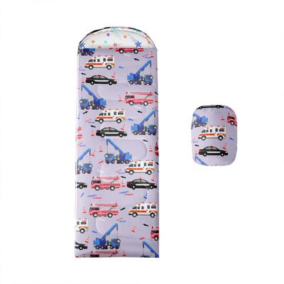 Feelyou Kids Cartoon Car Camping Sleeping Bag Police Car Sleeping Bags Ambulance Camping Bag Decor Boys Fire Truck Grey Emergency Responder Vehicles Waterproof Backpacking Compact Boys