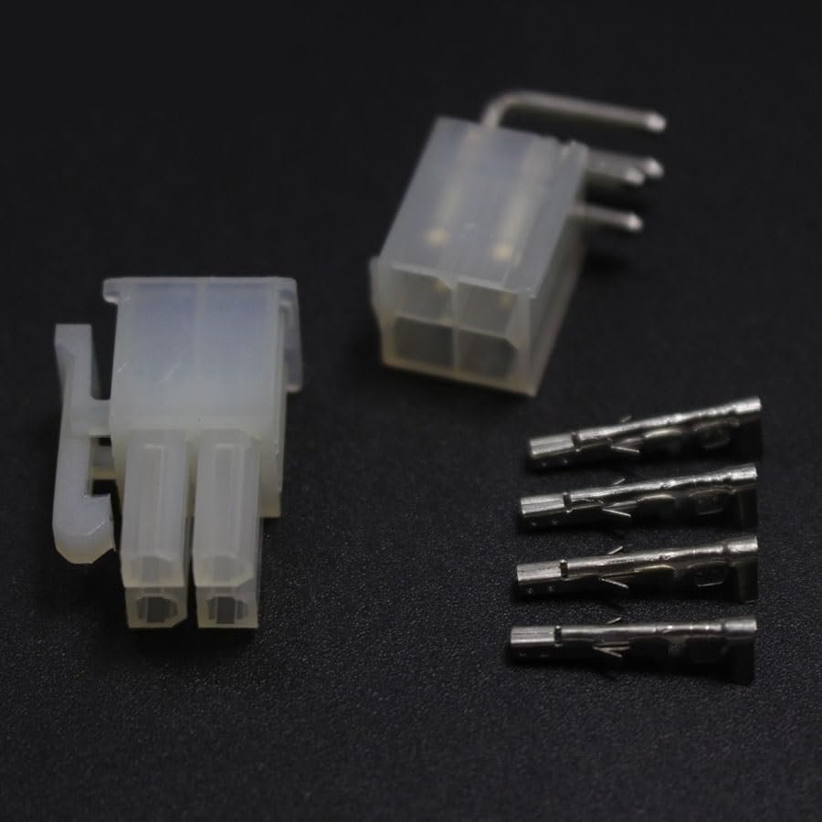 FHVQRCUNS 5set 5557 5569 4P Wiring Terminal Electrical Connector Kit 4.2mm 2x2P Bent Pin Jack