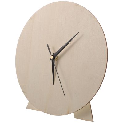 WHAMVOX DIY Blank Wooden Clock Dial Round Painting Craft Plate with Black Hands Educational Clock Face for Kindergarten Nursery Classroom Creativity and Home Decor Projects