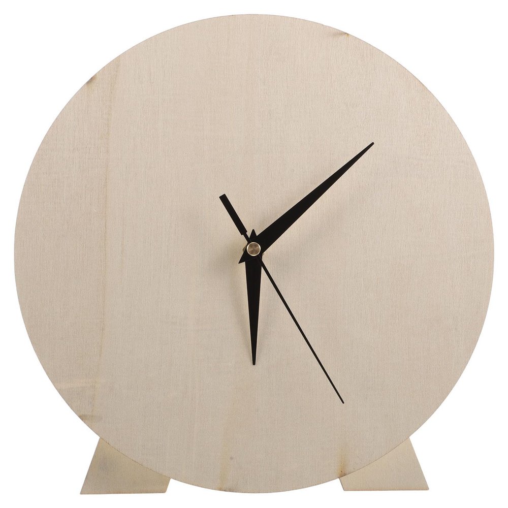 UKCOCO Blank Wooden Clock Face for DIY Painting Projects, Round Beige Clock Dial Made of Wood, Educational Tool for Skill Development, for Home Decor and Classroom Use