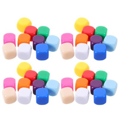 IWOWHERO Blank Dice Cubes 100pcs with Smooth Surface and Rounded Corners Dice Acrylic 16mm Six Sided Multi-Colored for DIY Crafts, Board Games, Party Favors, and Educational Math Games